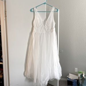 A line White dress